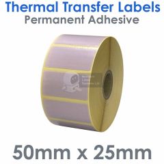 Lilac labels 50mm x 25mm thermal transfer