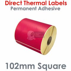 Magenta labels 102mm x 102mm direct thermal