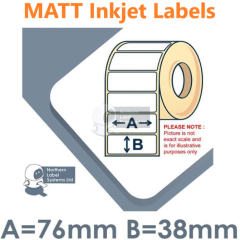 LX2000e 76mm x 38mm Matt Paper Colour Inkjet Labels