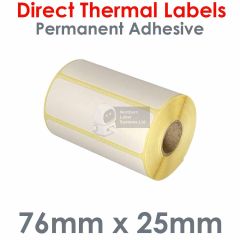 76mm x 25mm Direct Thermal Labels