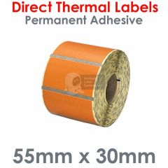 Orange labels for Star printer 55mm x 30mm