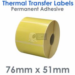 Pale yellow labels 76mm x 51mm thermal transfer