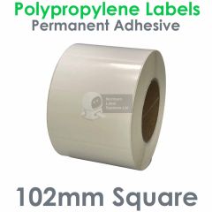102mm x 102mm removable adhesive labels polypropylene