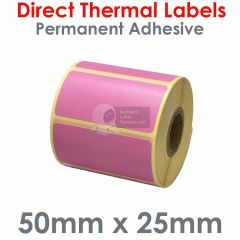 Pink mobile label printer labels 50mm x 25mm
