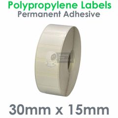 30mm x 15mm waterproof polypropylene labels