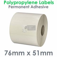 76mm x 51mm polypropylene labels waterproof