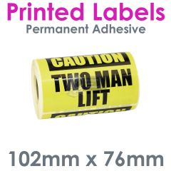 Printed Two man Lift Labels