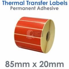 Red 85mm x 20mm thermal transfer labels