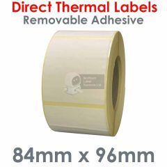 84mm x 96mm Direct thermal labels with removable adhesive