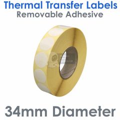 34mm diameter labels with removable adhesive