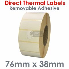 Removable adhesive labels 76mm x 38mm