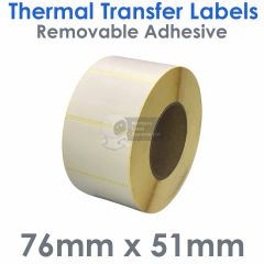 76mm x 51mm removable adhesive labels thermal transfer