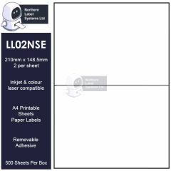 Removable Adhesive 2 per sheet A4 labels