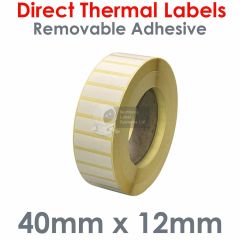 Removable labels 40mm x 12mm direct thermal