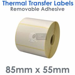 Removable adhesive labels thermal transfer 85mm x 55mm