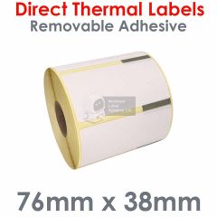 Removable adhesive Star printer labels 76mm x 38mm
