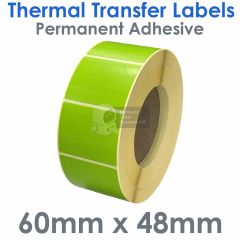 Green labels 60mm x 48mm thermal transfer