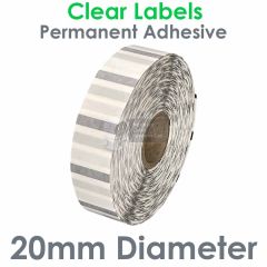 20mm diameter clear polypropylene labels