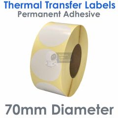 70mm round labels thermal transfer
