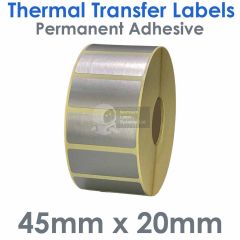 Silver Labels 45mm x 20mm