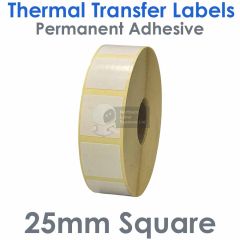 Square 25mm labels thermal transfer