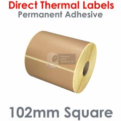 Tan brown labels 102mm x 102mm direct thermal