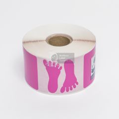 46mm x 46mm Pink Feet Label