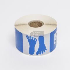 46mm x 46mm Blue Feet Label