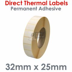 32mm x 25mm labels direct thermal with permanent adhesive