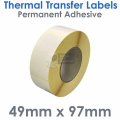 Thermal transfer labels 49mm x 97mm