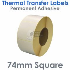 Thermal transfer labels 74mm x 74mm square