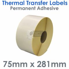 Thermal transfer labels 75mm x 281mm