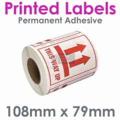 Printed Handle with Care 108mm x 79mm Thermal Transfer Labels