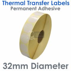 32mm diameter labels on large roll