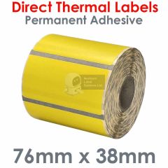 Veterinary labels yellow 76mm x 38mm