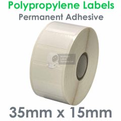 35mm x 15mm polypropylene labels waterproof