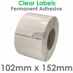 Clear labels 102mm x 152mm waterproof