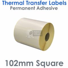 White labels 102mm x 102mm square thermal transfer