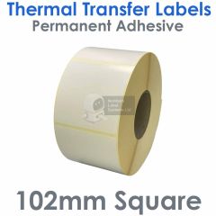 White labels 102mm x 102mm square thermal transfer