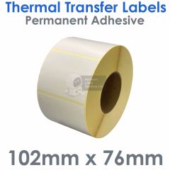 White labels 102mm x 76mm thermal transfer