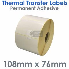 White labels 108mm x 76mm thermal transfer