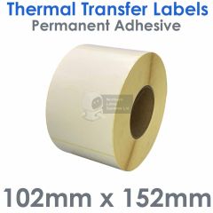 White labels thermal transfer 102mm x 152mm