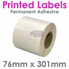 76mm x 301mm White Gloss Polypropylene Racking Labels