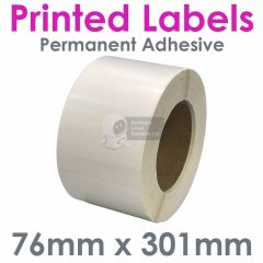 76mm x 301mm White Gloss Polypropylene Racking Labels