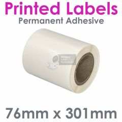 76mm x 301mm White Gloss Polypropylene Racking Labels