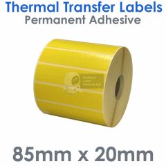 Yellow thermal transfer labels 85mm x 20mm