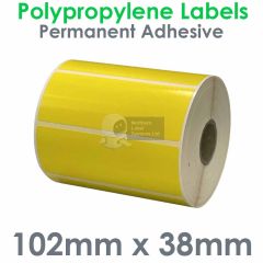 Yellow polypropylene labels 102mm x 38mm