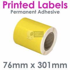 76mm x 301mm Yellow Gloss Polypropylene Racking Labels