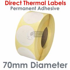 70mm diameter labels direct thermal