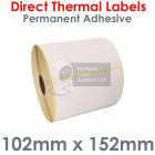 102mm x 152mm direct thermal labels